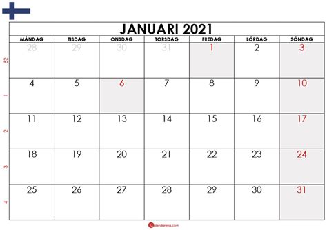 Almanackor 2021 För Utskrift Gratis Kalender For 2021 Med Helgdagar