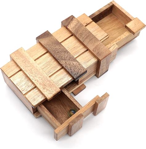 Compartment Wooden Puzzle Box Secret Magic Brain Teaser Educational
