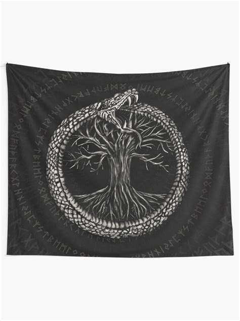 Ouroboros With Tree Of Life Tapestry By Nartissima Redbubble