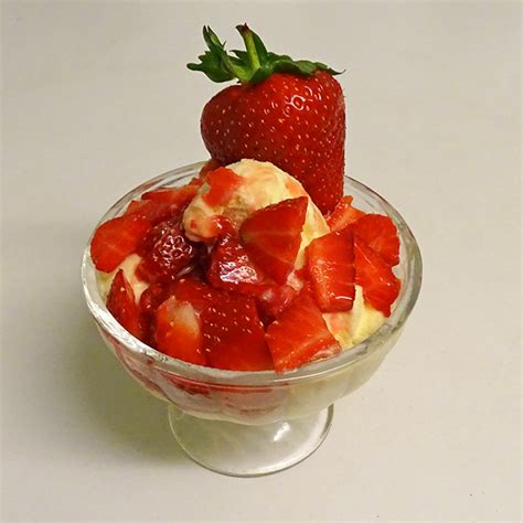 Day 4 Of 30 Days Of Strawberry Garnish Ice Cream With Diced Strawberry