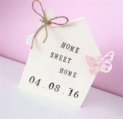 Home Sweet Home New House T Personalised Freestanding Wooden