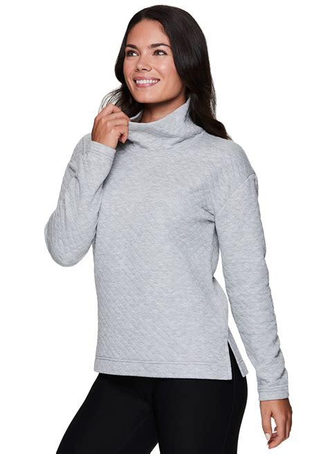 Rbx Rbx Active Womens Ultra Soft Quilted Cowl Neck Pullover