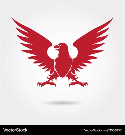 Red Eagle Heraldic Style Silhouette Royalty Free Vector