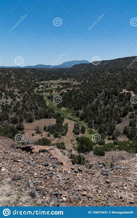 Vertical The View From Pinon Campground In New Mexico Stock Image