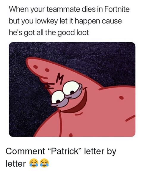 Spongebob Fortnite Meme Patrick
