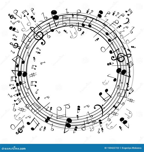 Shape Of A Circle With Musical Notes Stock Illustration Illustration