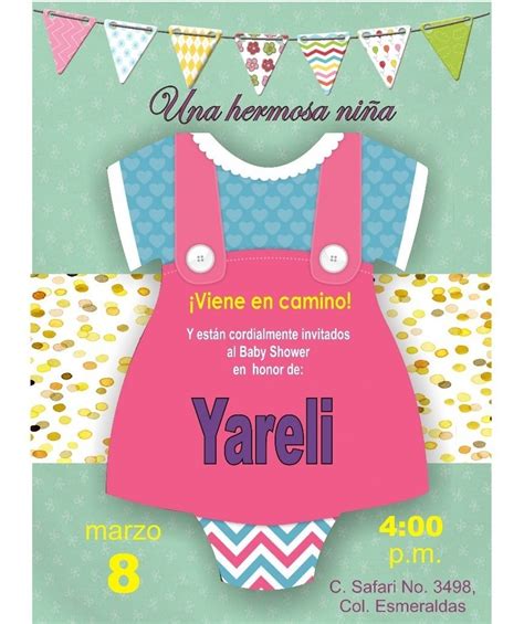 Invitación Imprimible Personalizada Baby Shower Niña 5000 En