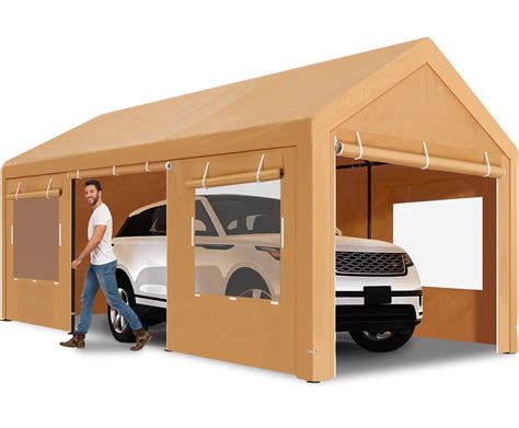 Buy Carport Canopy 10x20 Heavy Duty With Roll Up Ventilated Windows