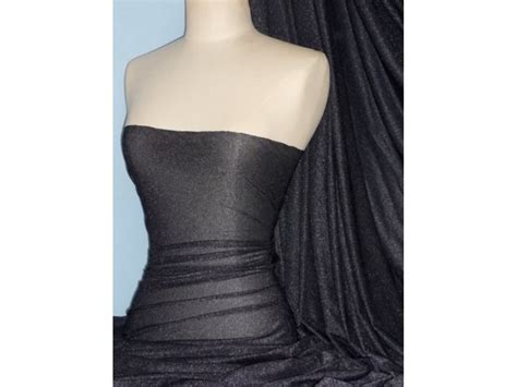 Black Silver Subtle Shimmer Sheer Stretch Material From Tia Knight