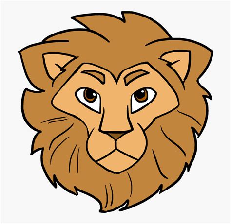 How To Draw Lion Head Simple Lion Face Drawing Free Transparent