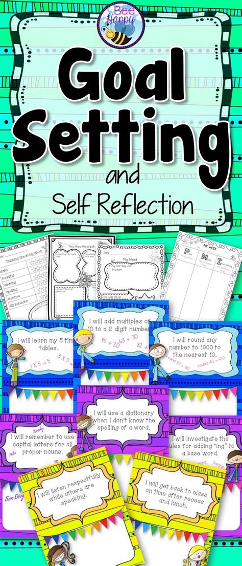 Goal Setting And Self Reflection Editable Posters Booklets Worksheets