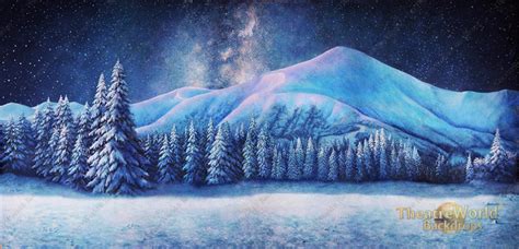 Winter Mountain At Night Backdrop Rentals Theatreworld