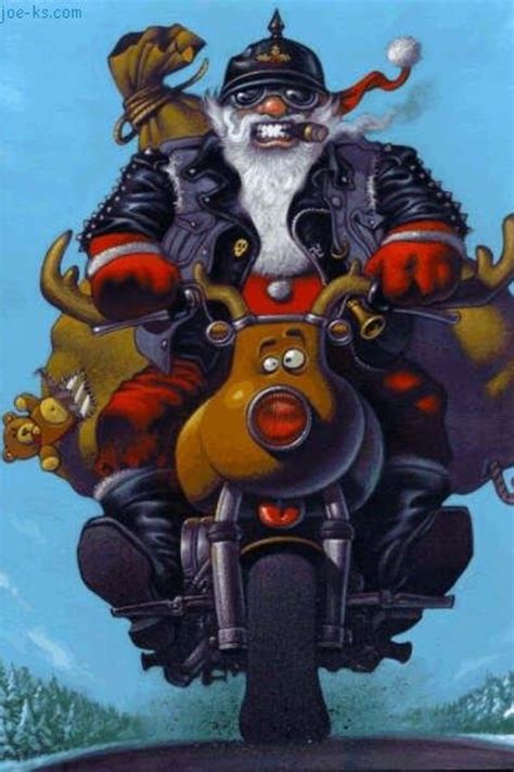 Santa Biker Motorcycle Christmas Santa Claus Pictures Animated