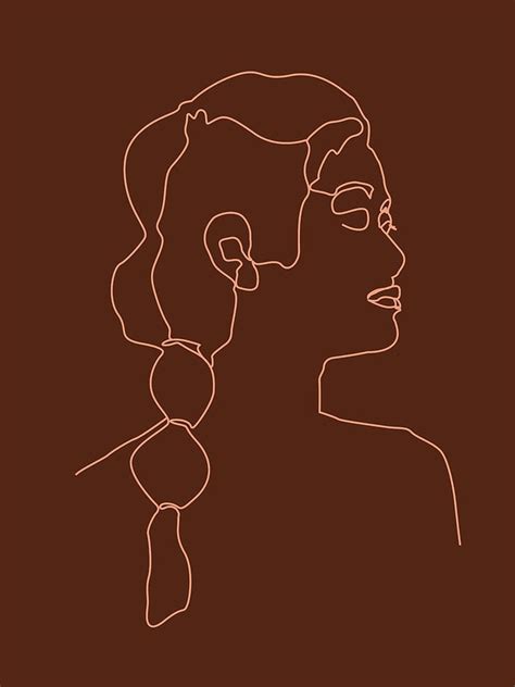 Face 10 Abstract Minimal Line Art Portrait Of A Girl