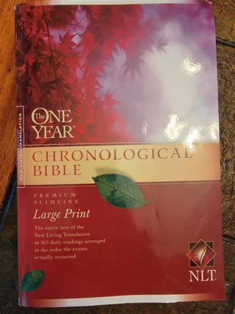 Large Print One Year Chronological Bible Premium Slimline Tyndale 15