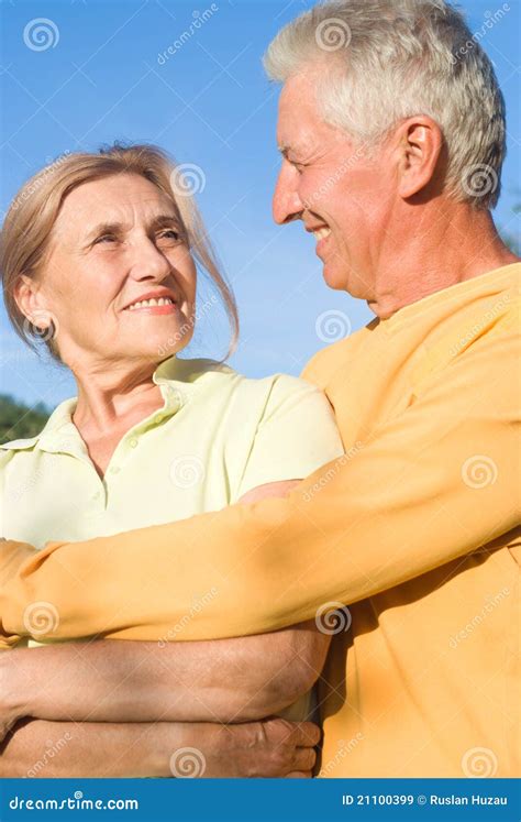 Elderly Couple At Nature Stock Image Image Of Relax 21100399