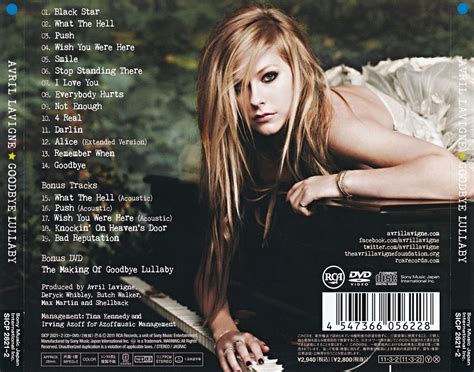 Carátula Trasera de Avril Lavigne Goodbye Lullaby Japanese Edition Portada