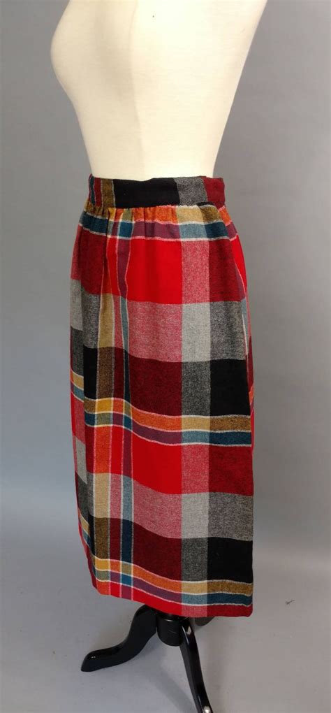 Vintage 70s Skirt 1970s Skirt 70s Plaid Skirt 70s Etsy