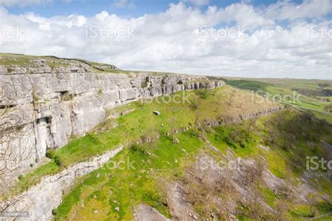 A Bright Sunny Day At Malham Cove In The Yorkshire Dales National Park