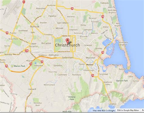 Map Of Christchurch 