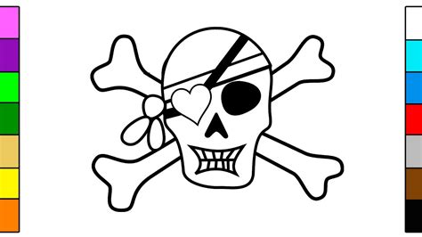 For kids & adults you can print pirate or color online. Pirate Skull & Skeleton Coloring Pages - YouTube