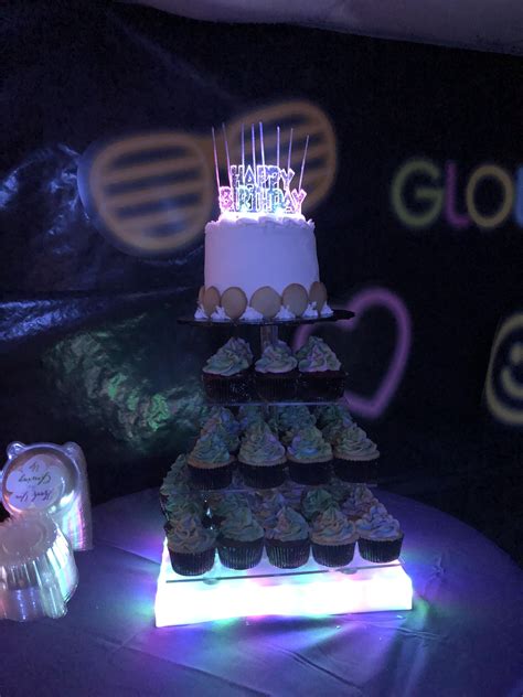 Cupcakes and Cake 13th Birthday Party Glow in the dark Party | 13th birthday parties, Cake, 13th 