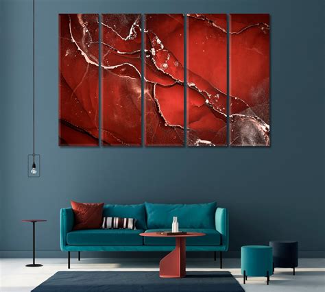 Red Abstract Canvas For Home Wall Art Decor Colorful Modern Artwork