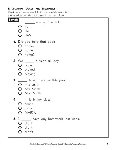 Free Act English Practice Worksheets