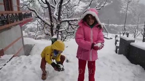 'for the first time' is a complete description of a time, and it implies other times that came before it. First time Kids see snowfall and playing with snow,making ...