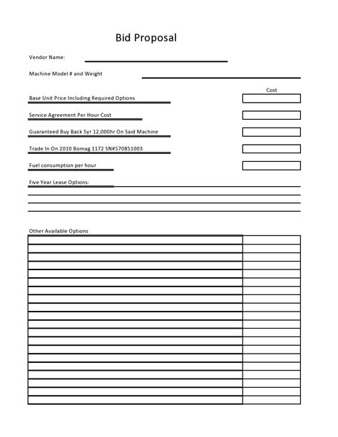 Free Construction Proposal Template Word