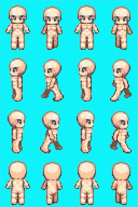 RPG Maker XP Nude Male Sprite Sheet Can Be Easily Tweaked To Be Female