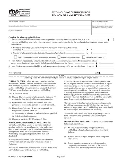 Ca Edd De 4p 2018 Fill And Sign Printable Template Online Us Legal