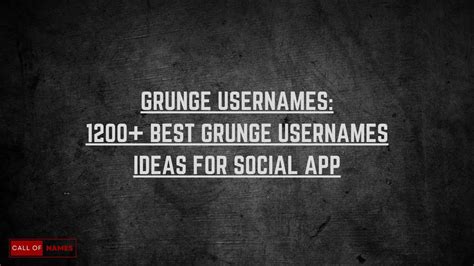 Grunge Usernames 1200 Best Grunge Usernames Ideas