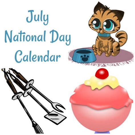 July National Day Calendar Free Printable 2021