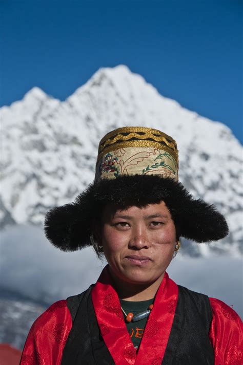 folks in traditional sherpa clothing from the northern region of nepal nepal going out sherpa