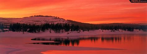 Red Winter Scenery Facebook Cover Sunset Pictures Sunset Landscape