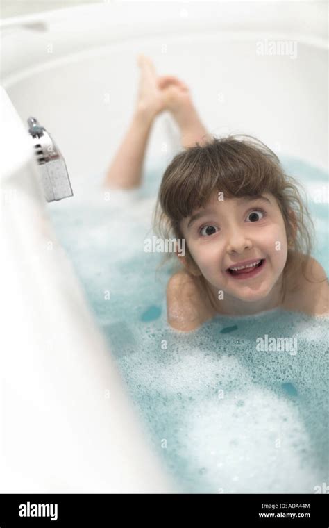 Girl In The Bath Tub Stock Photo Alamy