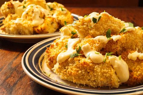 For pork just buy thinly sliced pork chops and sliced the fat around the edges a couple times so it doesn't shrivel once you have your katsu just thrown some shredded cheese into the pan and throw your breaded meat on top of it. Parmesan Chicken Bites with Garlic Cheese Sauce - Tara's ...
