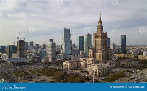 Aerial View Downtown Warsaw Poland On A Sunny Day Editorial Image