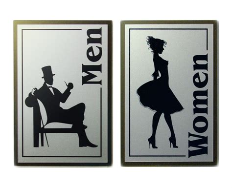 Vintage Retro Style Men And Women Restroom Sign