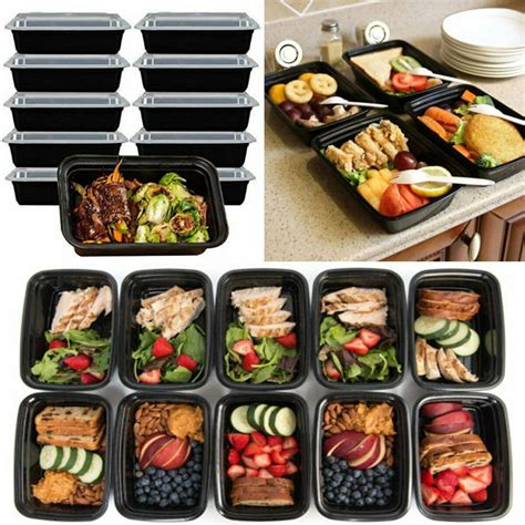 10pcs 16oz Meal Prep Containers Food Storage Reusable Microwavable