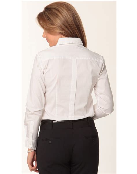 Womens Stretch Tuck Front Long Sleeve Shirt
