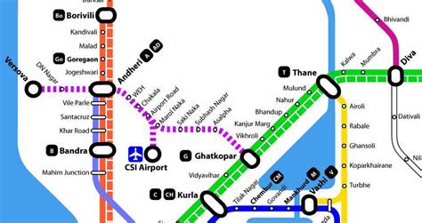 Proposed Mumbai Metro Map Mumbai Metro Metro Map Metr