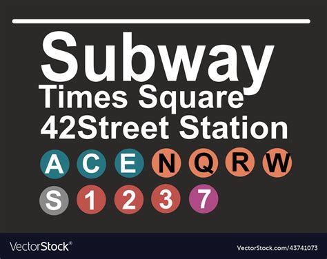 Subway Times Square 42 Street Station Royalty Free Vector