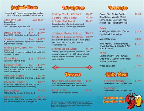 Mainely Seafood Cafe menus in Punta Gorda, Florida, United States
