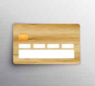 Pegatina para tarjeta de crédito Textura de madera de color claro