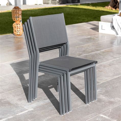 Chaise de jardin alu empilable Murano  Gris anthracite  Salon de
