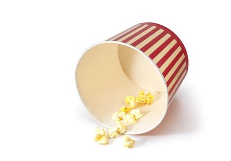 Premium Photo Paper Striped Bucket With Popcorn