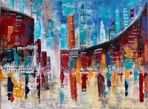 Buy Paintingsevening Abstract City Painting Buy Paintings Original Art