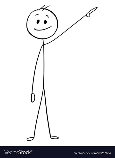 A Cartoon Stick Figure Pointing At Something